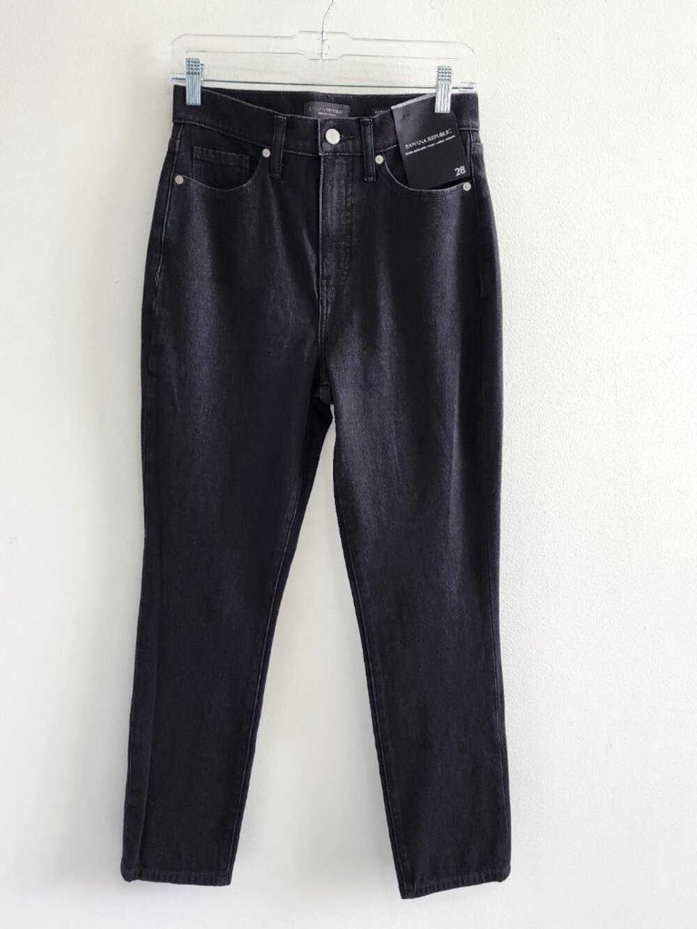 Banana Republic Ultra High Rise Slim Ankle Jeans Black Size 28 NWT